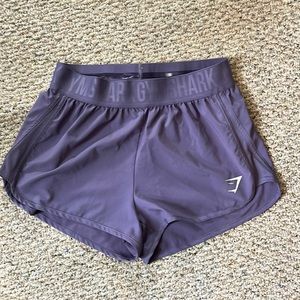 Purple gym shark shorts